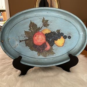 Decorative metal tray hand painted